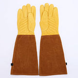 Guantes a prueba de calor, guantes de soldadura de cuero resistente al calor de cuero Larga espina a prueba de jardinería Guantallas de horno l 1 Pair, Guantes de soldador