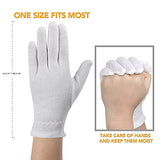 Guantes de algodón XL extra grandes para manos secas, guantes hidratantes durante la noche, tratamiento de eczema, terapia de spa para la piel, inspección de joyas cosméticas, calidad premium (5 pares)