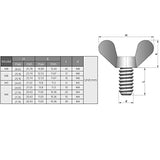 MroMax Tornillos de mariposa de mariposa M4 x 40 mm, tornillos de mano de acero al carbono, cierre de máquina, chapado en zinc, tono plateado, 20 unidades