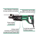 Metabo HPT Martillo rotativo, 3,8 cm, SDS Plus, 3 modos, mango en D, protección contra las vibraciones del usuario (DH28PFY)