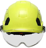 RJSHE Casco de Seguridad ABS Casco de protección Ajustable para Trabajos en Altura con suspensión de 6 Puntos para construcción y Escalada(Color:Green,Size:Type A)