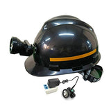 WXJ con Casco para Faro, con Tiras Reflectantes Casco Protector Antideslumbrante Resistente a Los Olores Batería Recargable De 2600 MA Iluminación del Sitio Ingeniería Mineros Minas