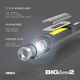 NEBO Big Larry 2 Power Work Light | Linterna Brillante y luz de Trabajo con Clip y Base magnética | Gris tormenta