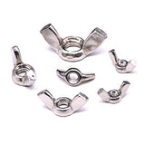 Hilitchi 100 piezas M3 M4 M5 M6 M8 M10 Wingnut Butterfly Wing Tuercas Surtido Kit de surtido de tuercas de mariposa de acero inoxidable 304