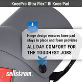 Sellstrom KneePro - Rodilleras Ultra Flex III - Protección resistente y comodidad para construcción, jardinería, ejército, trabajo de pisos, gris y naranja