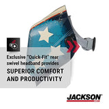 Jackson Safety Casco de soldadura, 46101 – Filtro digital de oscurecimiento automático, ligera máscara protectora para soldador con carcasa ligera HLX100 para hombres y mujeres, tamaño universal, diseño de estrellas y cicatrices