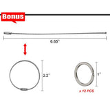 Mosquetones de anillo en D de aluminio de 3 pulgadas, clip en forma de D, puerta con resorte, llavero pequeño, mosquetón para acampar al aire libre, mini ganchos a presión, llavero de eslabones de resorte, duradero, mejorado, 12 piezas (surtidos)