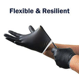 Guantes De Nitrilo Negro Libre de Latex Sin Polvo deshechable resistente antiadherente uso industrial alto rendimiento ideal para cocinar pack de 100 piezas (Medium)