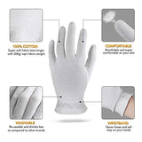  Guantes de algodón, 30 guantes de algodón blanco para manos  secas, eczema, guantes de algodón lavables para hombres y mujeres, guantes  de tela elásticos para joyas de monedas, inspección de plata 