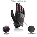 Guantes de trabajo resistentes, guantes de trabajo de seguridad de impacto TPR para hombres, guantes de mecánica transpirables para pantalla táctil (M, rojo)