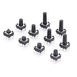 Hilitchi 200 piezas 6 x 6 mm pulsador táctil interruptor micro momentáneo tacto surtido – 10 valor/4 pines