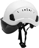 Casco duro de seguridad ajustable de ABS con suspensión de 6 puntos, perfecto para el trabajo en altura de equitación, escalada, construcción general de protección de sombreros (visera ahumada)