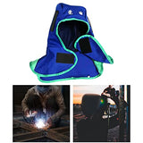 Milageto Gorro de soldadura transpirable, lavable, ligero, a prueba de polvo, resistente, para soldador, protección para el cuello, casco FR, azul L