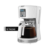 Cafetera Black + Decker HoneyComb Programable con Filtro Permanente y Sistema de Goteo en Vortice, 12 Tazas, CM1251W-LA