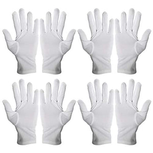 BeauPretty 12 pares de guantes de algodón blanco para entrenamiento, guantes de protección laboral, guantes para hospital, cosméticos, spa, hidratantes, inspección de monedas