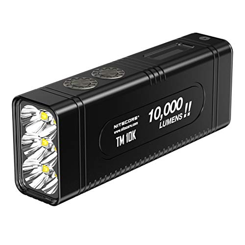 Nitecore TM10K - TM10K Tiny Monster - Linterna de 10,000 lúmenes, Linterna Recargable, Color Negro