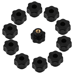 Hardware del gabinete Jig Star Knobs 10pcs M6 * 25 Universal Color negro Plástico Forma redonda Perilla Manija Tornillo de apriete Remoción de perilla Tornillo de sujeción para máquina herramienta