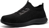 LARNMERN Zapatos Punta de Acero Hombre Mujeres Ligeras y Transpirabilidad Calzado de Seguridad Industrial y de Construcción Trabajo Tenis(26.5 cm, Negro)