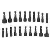 NEIKO 10068A Power Nut Driver | 20Pc Hex Nut Driver Set | 1/4" Hex Shank | SAE & Metric | 4-12mm & 5/32”-1/2” | High Torque CR-V Steel | Quick Change | 6 Point Socket Drill Bit Set | Nutsetter