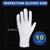 12 pares de guantes de inspección, guantes blancos de algodón