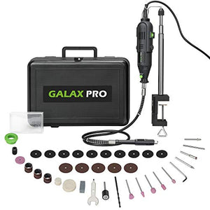 GALAX PRO - Kit de herramientas rotativas de 135 W, velocidad variable 8,000 - 32,500 rpm, 40 accesorios con eje flexible, ideal para creaciones de bricolaje, proyectos de manualidades, perforación, corte, lijado, pulido y grabado