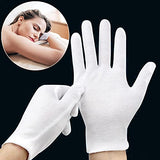 12 pares unisex de algodón blanco suave para eccema, guantes para hidratar las manos secas de algodón blanco (grande)…