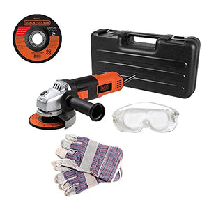 beyond by BLACK+DECKER Esmeriladora Angular 4-1/2 Pulgadas 820W con Guantes, Gafas y Disco Abrasivo AZBDG7DISC