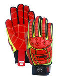 Magid Glove & Safety TRX647S T-REX TRX647 Anti-Slip Palm Impact Gloves - Cut Level A4, Hi/Vis Green, Small, HPPE