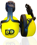 DECIBEL DEFENSE Orejeras ajustables para casco duro, protección auditiva NRR 30dB construcción de protección auditiva, soldadura, fabricación, Amarillo hi-viz, Regular