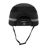 Gorra ligera de seguridad – Gorro protector transpirable estilo béisbol con rayas reflectantes negro ala corta