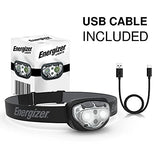 Energizer - Faro LED Recargable IPX4 Resistente al Agua, LED Brillante de Alta Potencia, múltiples Modos de luz, Mejor Faro para Camping, Correr, al Aire Libre, luz de Emergencia, USB Incluido