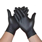 farawamu 100 guantes de nitrilo, desechables gruesos, guantes de nitrilo, sin polvo, uso médico dental, color negro M