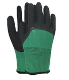 Guantes de látex de espuma duradera de doble revestimiento antiestático resistente guantes de trabajo impermeables guantes de jardín (guantes verdes látex negro, M, 12 pares)