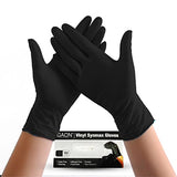 Guantes De Vinil Synmax Libre De Latex y Nitrilo Vinyl No Esteril (Medium, negro)