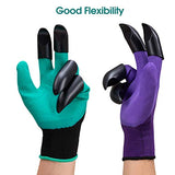 Gloryfox Guantes de jardinería para excavar y plantar (2 pares con garras, morado)