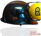 DECIBEL DEFENSE Orejeras ajustables para casco duro, protección auditiva NRR 30dB construcción de protección auditiva, soldadura, fabricación, Amarillo hi-viz, Regular