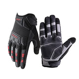 Guantes de trabajo resistentes, guantes de trabajo de seguridad de impacto TPR para hombres, guantes de mecánica transpirables para pantalla táctil (M, rojo)