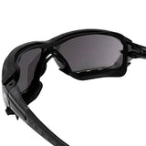 Birdz Gafas de sol deportivas acolchadas de seguridad para motocicleta, color negro con lente ahumada