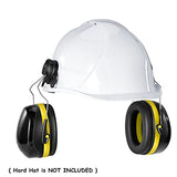 BJKing 004 - Orejeras de casco duro, NRR 28 dB ajustable para la oreja, casco acoplable, Amarillo, Large