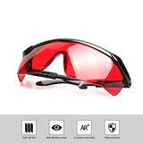 Huepar GL01R - Gafas de seguridad con láser rojo - Gafas de protección ocular para nivel láser rojo, herramientas láser rotativas y multilínea - Gafas con templo ajustable (caja protectora incluida)