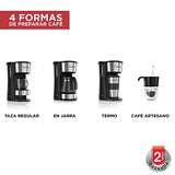 Cafetera Black + Decker 4 en 1 Filtro Permanente con Jarra de Vidrio, 5 Tazas, CM0755S-MX