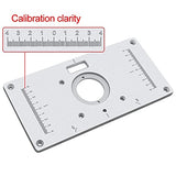 OhhGo Placa de inserción de mesa de enrutador para carpintería, con anillos de inserción, tornillos, 235 mm x 120 mm x 8 mm