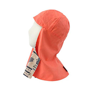 [NOGADA] Capucha de soldadura de estilo coreano, gorro de soldador fabricado en Corea, 100% algodón coreano de alta calidad, cobertura de cabeza y cuello para soldadura/calibre/molienda (pequeño, coral)