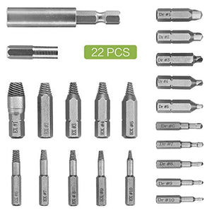 6 pzas. Extractor de tornillos dañados, set de brocas extractoras de  velocidad, herramientas para quitar fácilmente tornillos, removedor de  tornillos