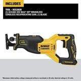 DEWALT DCS382B 20V MAX* XR® Sierra alternante inalámbrica sin escobillas (solo herramienta), color negro