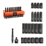 NEIKO 02435A, 22 Piece, 1/4 Socket Set, Standard 3/16” – 9/16” SAE, Deep and Shallow Sockets, Chrome Vanadium Steel, 3/8” to 1/4” Reducer, Hex Shank Socket Impact Adapter, 1/4 Drive Socket Set