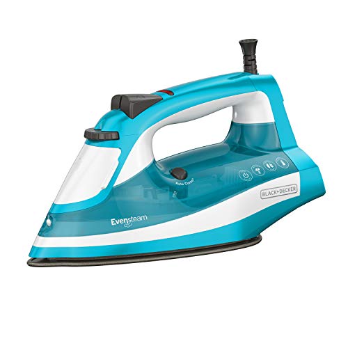 BLACK+DECKER IR16X Plancha de vapor de un solo paso con suela antiadherente de acero inoxidable, talla única, turquesa