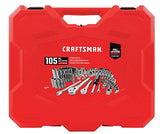 CRAFTSMAN Kit de herramientas mecánicas, 1/4 pulgadas y 3/8 pulgadas, 105 piezas (CMMT12023)