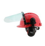 Casco de seguridad forestal – Sombrero duro ventilado, viseras de malla y plástico, orejeras protectoras – construcción, soldadura, motosierra