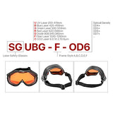 Cloudray Gafas de seguridad láser 355nm 532nm Protección anti láser Gafas de nieve OD6 + CE Gafas protectoras para máquina de grabado de corte láser UV y verde Estilo B